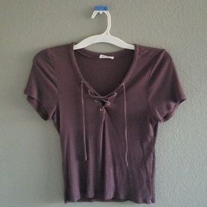 Purple lace up top